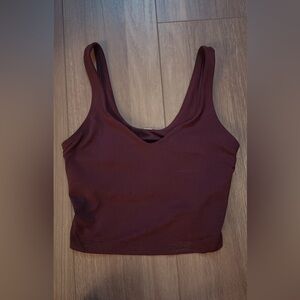 Lululemon Align Cropped Tank w/ built in Bra (Maroon Color)